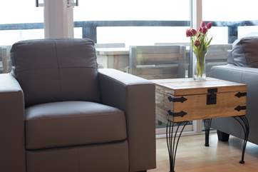 There are fabulous sea views from the sitting-area.