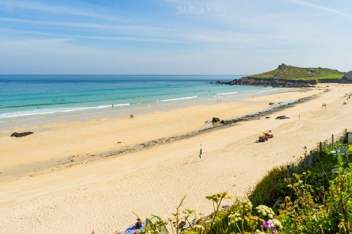 The golden sands of Porthmeor beach, St Ives.