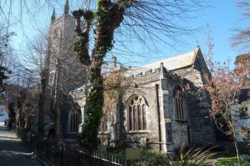 The beautiful 12th Century parish church with its tall steeple and chiming clock, tucked away in the middle of the town just behind The Salt Store.