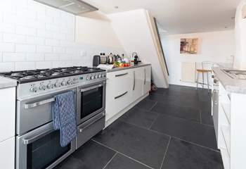 The large range-style cooker will delight the designated chef but with such a great choice of places to eat out, right on your doorstep, why not take a holiday from cooking as well?