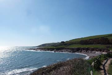 Looking west from the car park at Wembury beach.