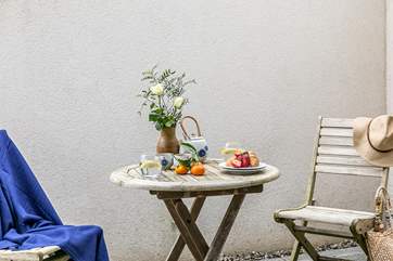 The lovely patio outside Bedroom Four.