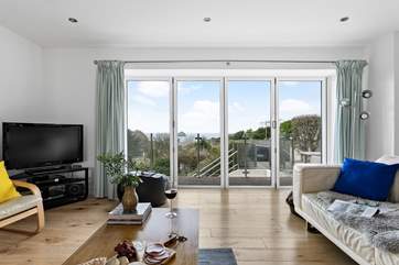 Wonderful views from the living-room out to sea and the Mewstone.