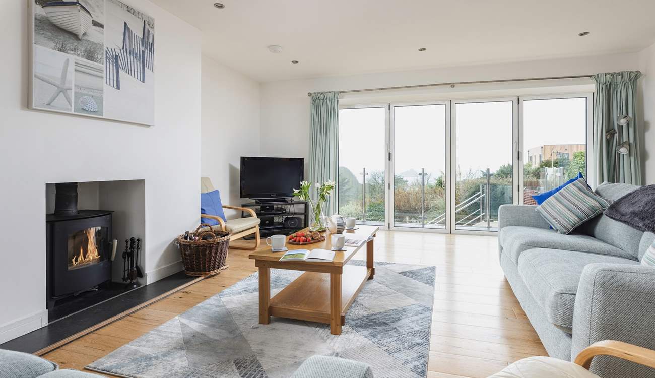 Wonderful views from the living-room out to sea and the Mewstone.