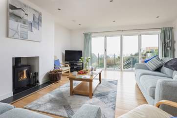 Wonderful views from the living-room out to sea and the Mewstone.