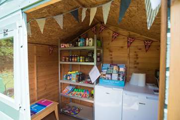 There is a fridge and freezer in the Honesty Shop stocking Cornish produce.