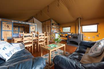 Spacious and comfortable, Honeysuckle has everything you will need for your glamping holiday.