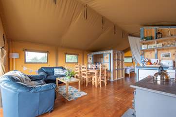 Step inside this spacious safari tent.