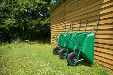 Your wheelbarrow awaits to transport your luggage to your tent.