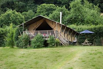 Campion is on the far side of the meadow and has its own sheltered area with picnic table and barbecue.
