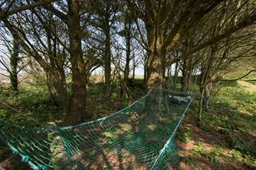 There is plenty of space including a little area of woodland with a hammock, rope swing and old boat for the children to make their own adventures.