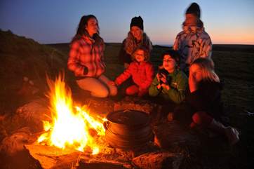 This is what these holidays are all about; making memories with campfires and sea air in the countryside.