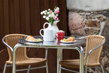 Outside there is a little bistro table which is the perfect little spot for a cup of afternoon tea.