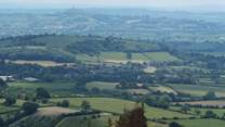Somerset is a beautifully varied county. This view across the levels, with Glastonbury Tor in the distance, is taken from a vantage picnic point at the top of the Mendips.