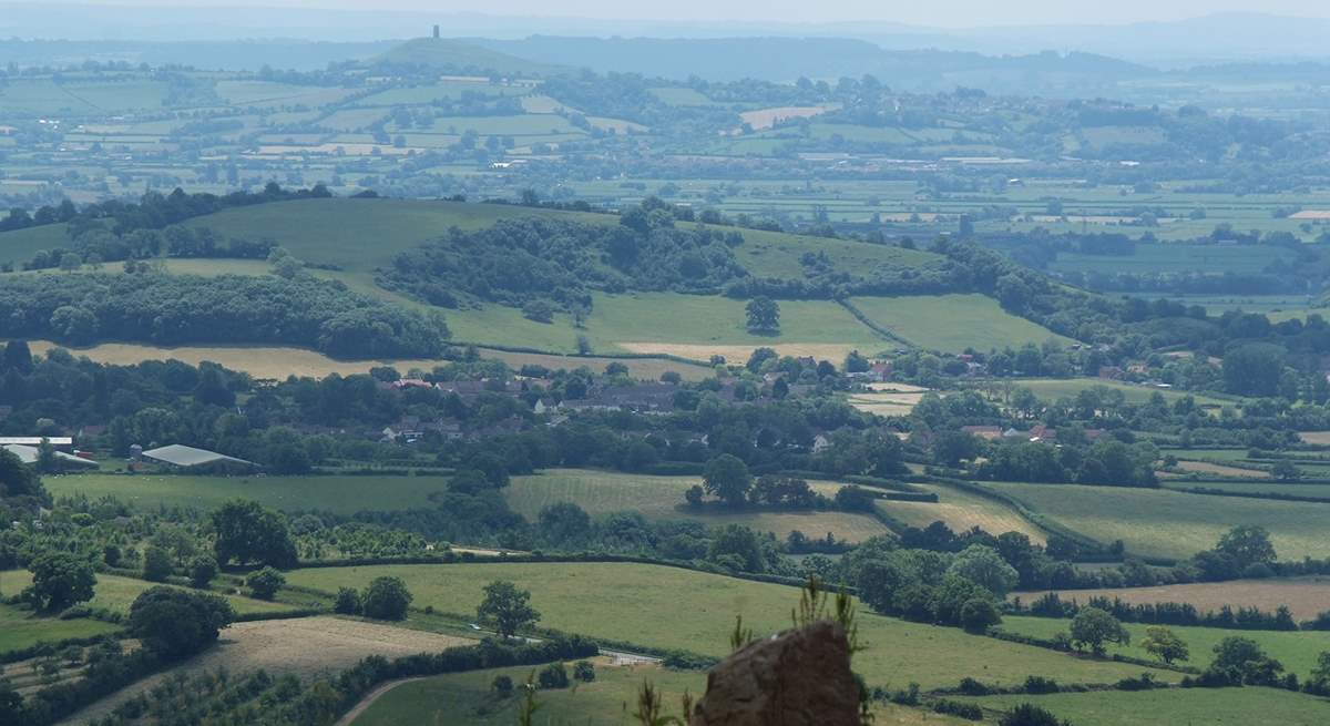 Somerset is a beautifully varied county. This view across the levels, with Glastonbury Tor in the distance, is taken from a vantage picnic point at the top of the Mendips.