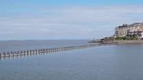 The north Somerset coast is an easy drive to the west. This is the boardwalk at Weston-super-Mare.