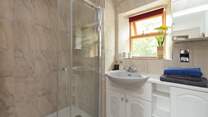 There is a shower-room with an excellent sized shower.
