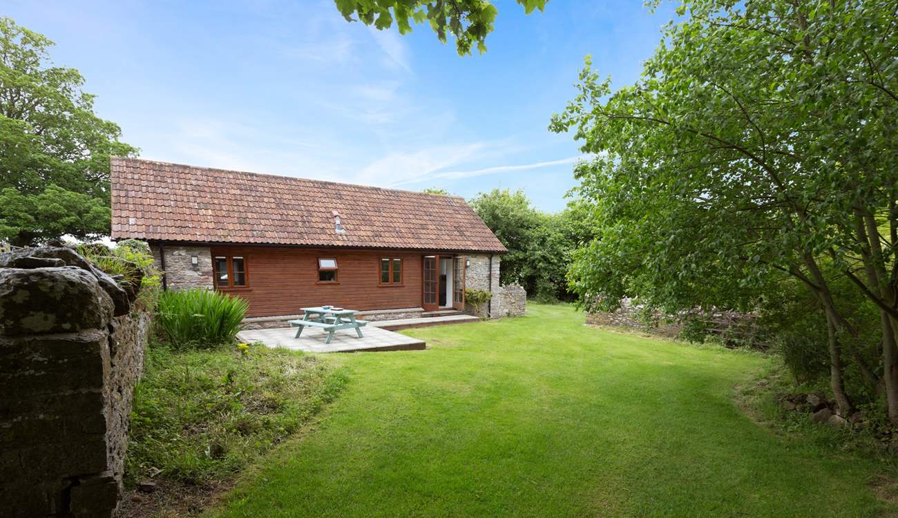 There are gardens on two sides of Ashey Barn, with a patio-area for eating outside if you wish. This is a very private setting.