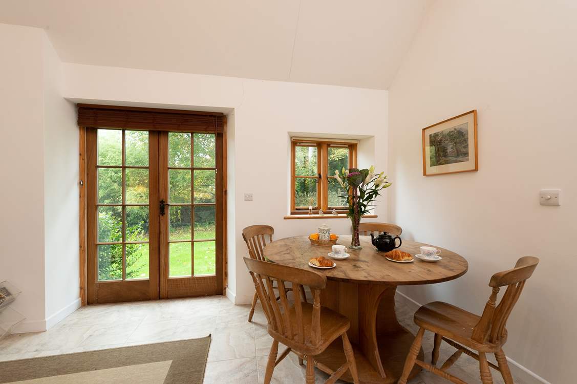 A lovely outlook from the dining-table.