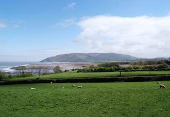 This is a view of Exmoor meeting the coast near Porlock.