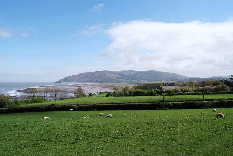This is a view of Exmoor meeting the coast near Porlock.