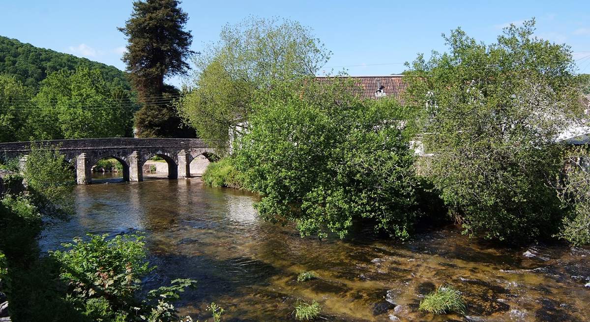 The pretty little market town of Dulverton is just four miles away from Skilgate - this is the river Barle as it passes through Dulverton.