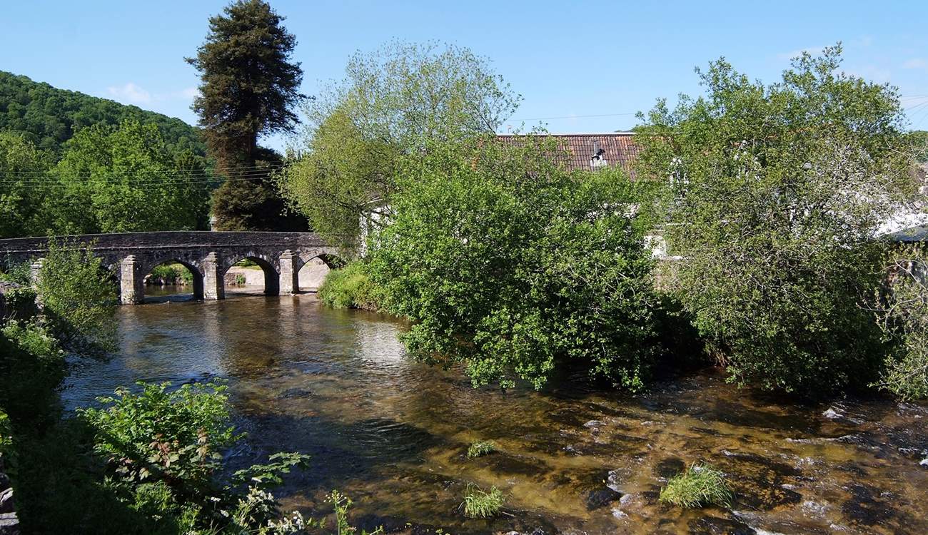 The pretty little market town of Dulverton is just four miles away from Skilgate - this is the river Barle as it passes through Dulverton.