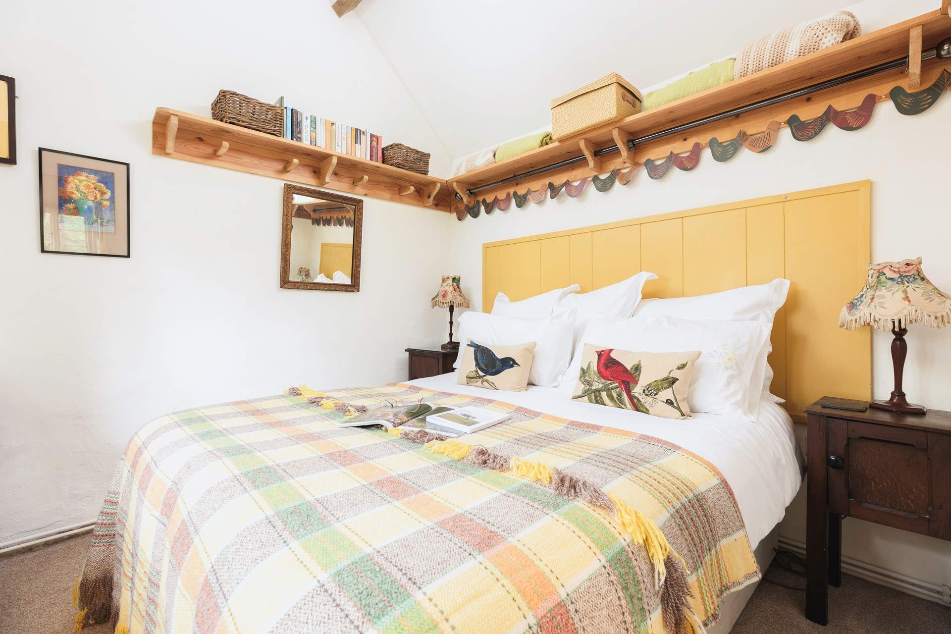 The bedroom is filled with warm touches to make you feel welcome and at home.