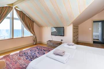 The super-king bedroom on the first floor, just look at that view you'll get to wake up to.