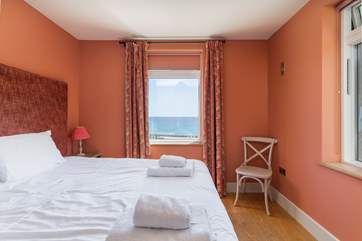 The ground floor zip and link (king size or twin) bed at the front of the house.