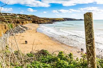 Perranuthnoe beach, handily nearby.