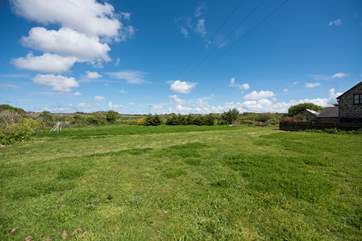 The meadow next door - a great place for the children with plenty of space to play safely.