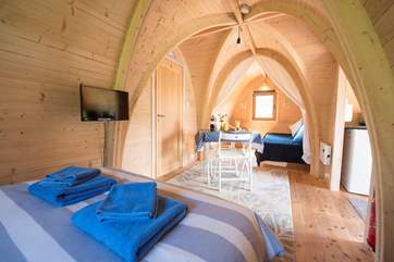 Every detail has been thought of here - a TV is even provided for those cosy nights in.