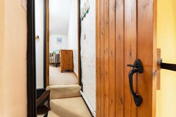 The area outside both bedroom. There is a step leading out from both bedrooms, so please take care.
