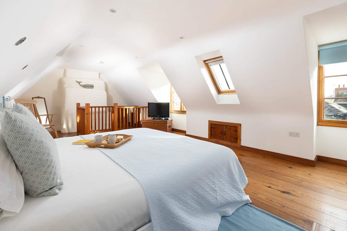 The spacious main bedroom has a 6ft bed.