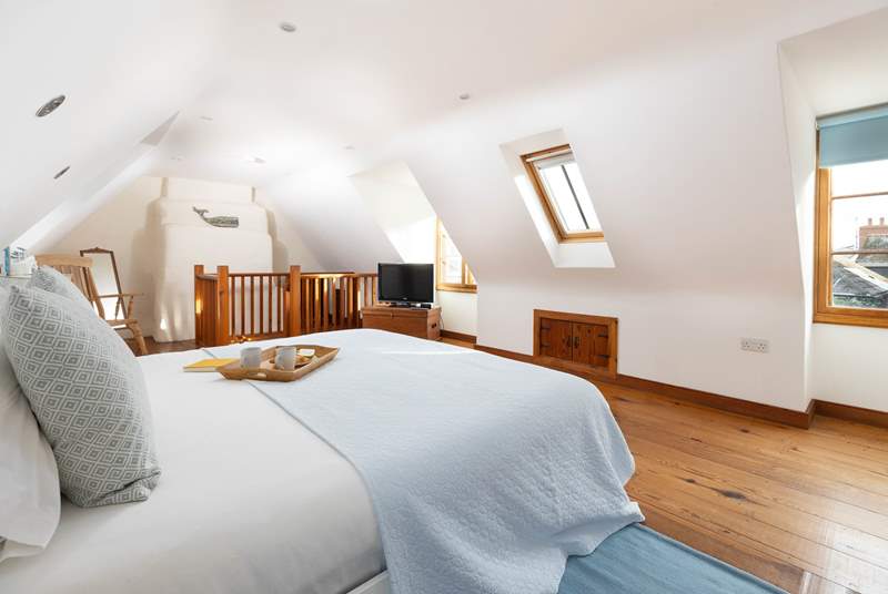 The spacious main bedroom has a 6ft king-size bed.