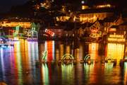 The beautiful Mousehole harbour Christmas lights.