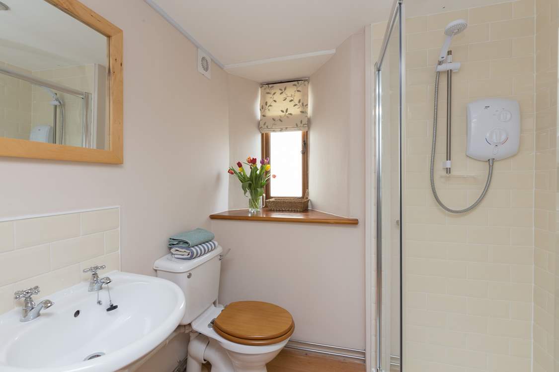 The shower-room is on the ground floor and offers plenty of space.