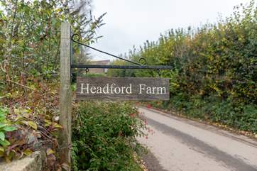 Headford Farm is on the edge of a tiny rural hamlet - the working part of the farm is not at the same site as the farmhouse and cottage