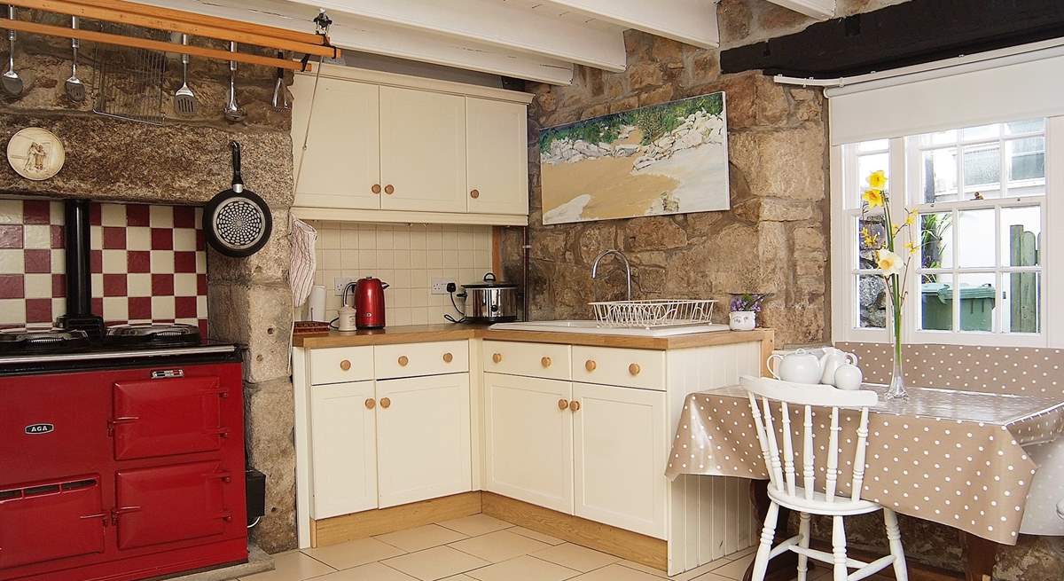 The kitchen has an Aga.