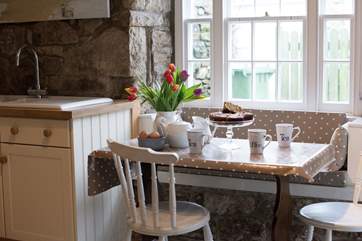 A warm welcome with a home-baked cake.