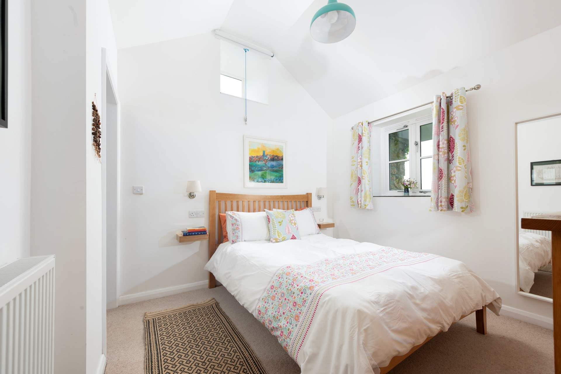 The high ceilings are gorgeous in the bedroom.