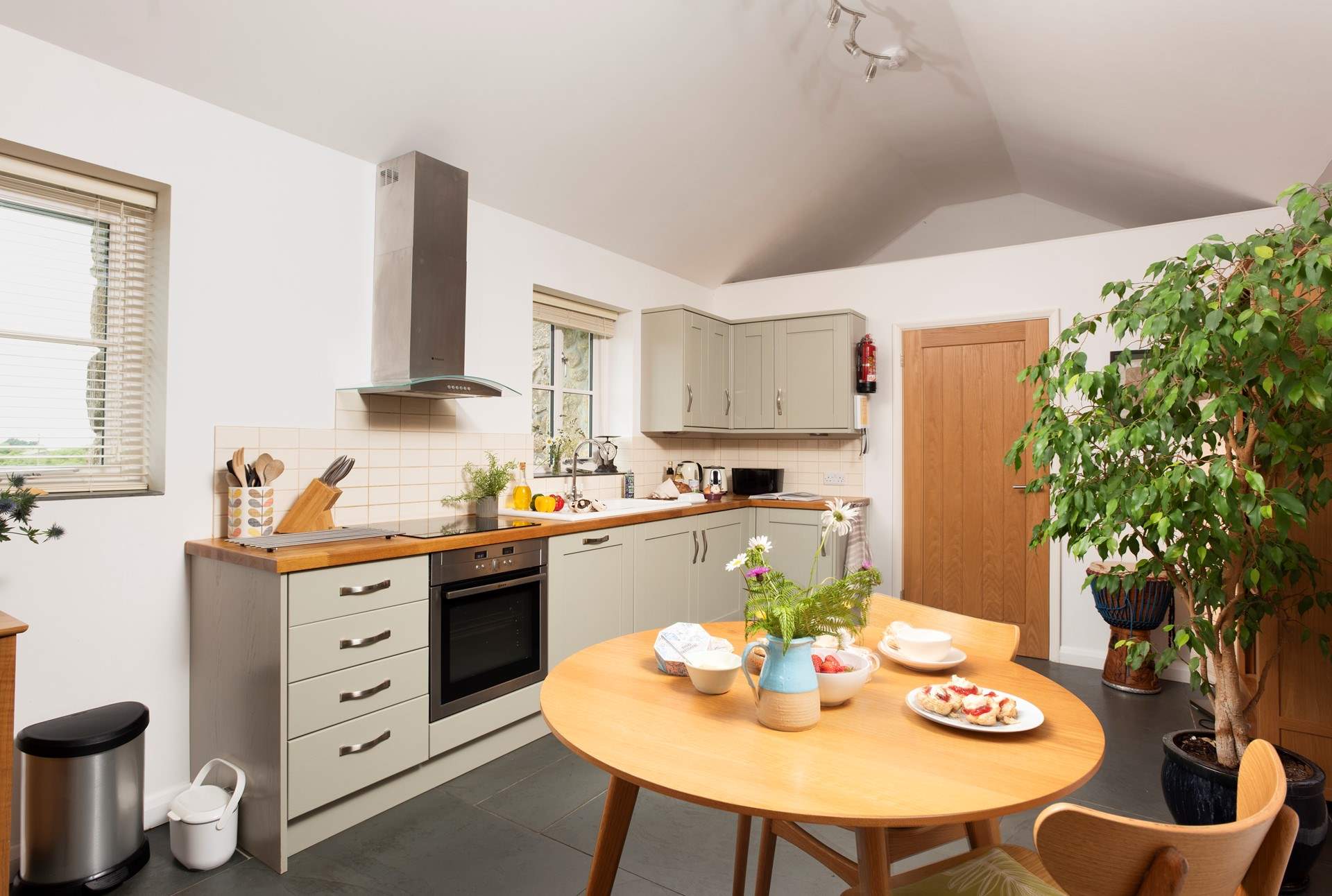 The open plan kitchen diner.