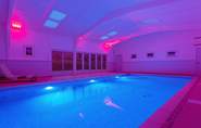 The 15m heated indoor pool has a colour-changing light system - fabulous at night!