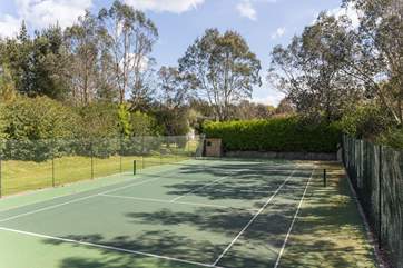The shared tennis court.
