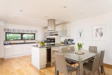 The dining and kitchen-areas.