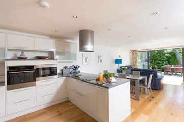 The kitchen is fully equipped for family catering.