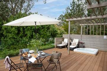 The gorgeous deck overlooking the wonderful grounds.