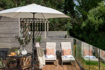 The outside deck is a wonderful spot for a glass of something sparkly.