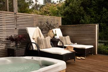 The outside deck is a wonderful spot for a glass of something sparkly.